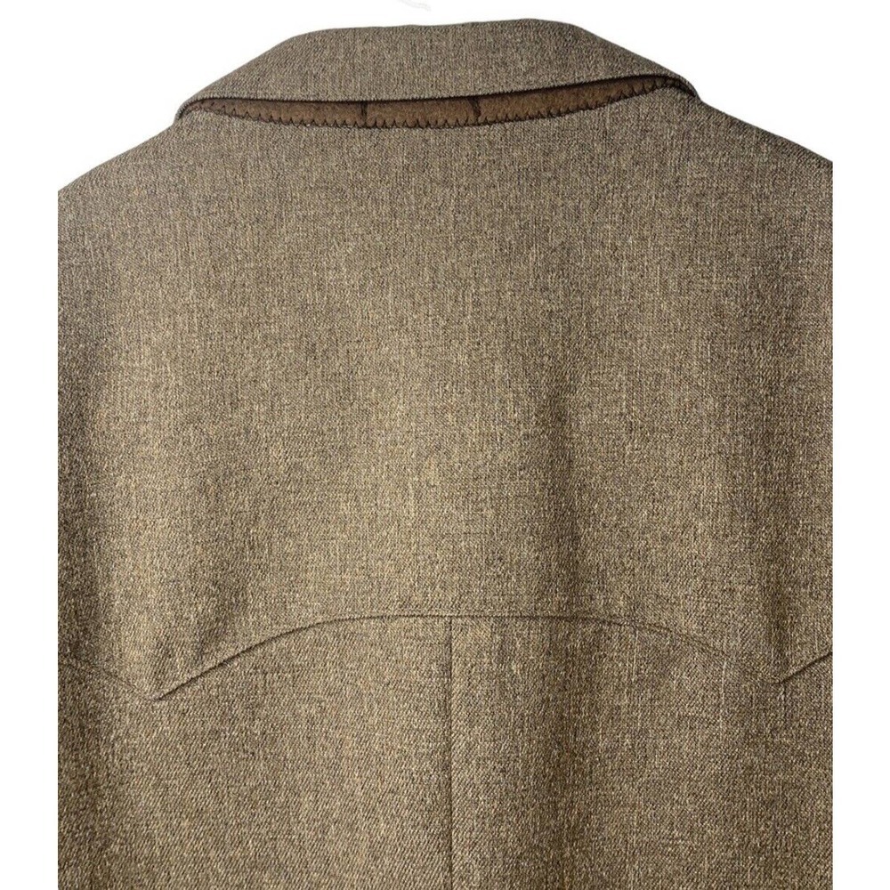 VTG 60s Rittels Western Wear Mens 42L Brown with Leather Trim Sport Coat - Picture 13 of 16